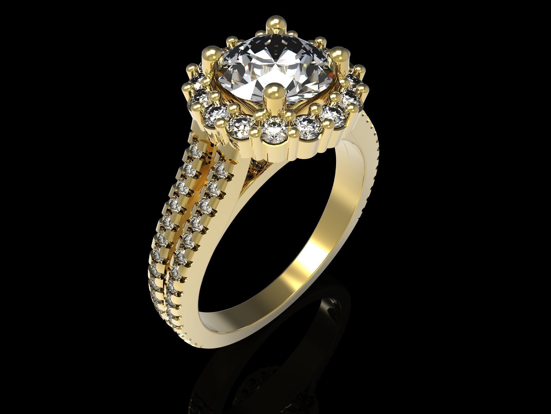 100 jewelry design rings  3D print model_58