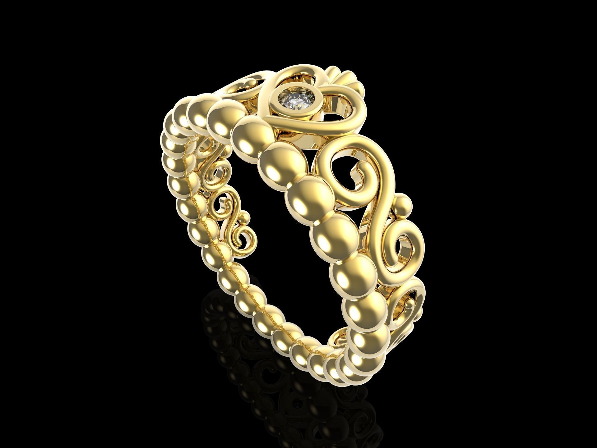 100 jewelry design rings  3D print model_47