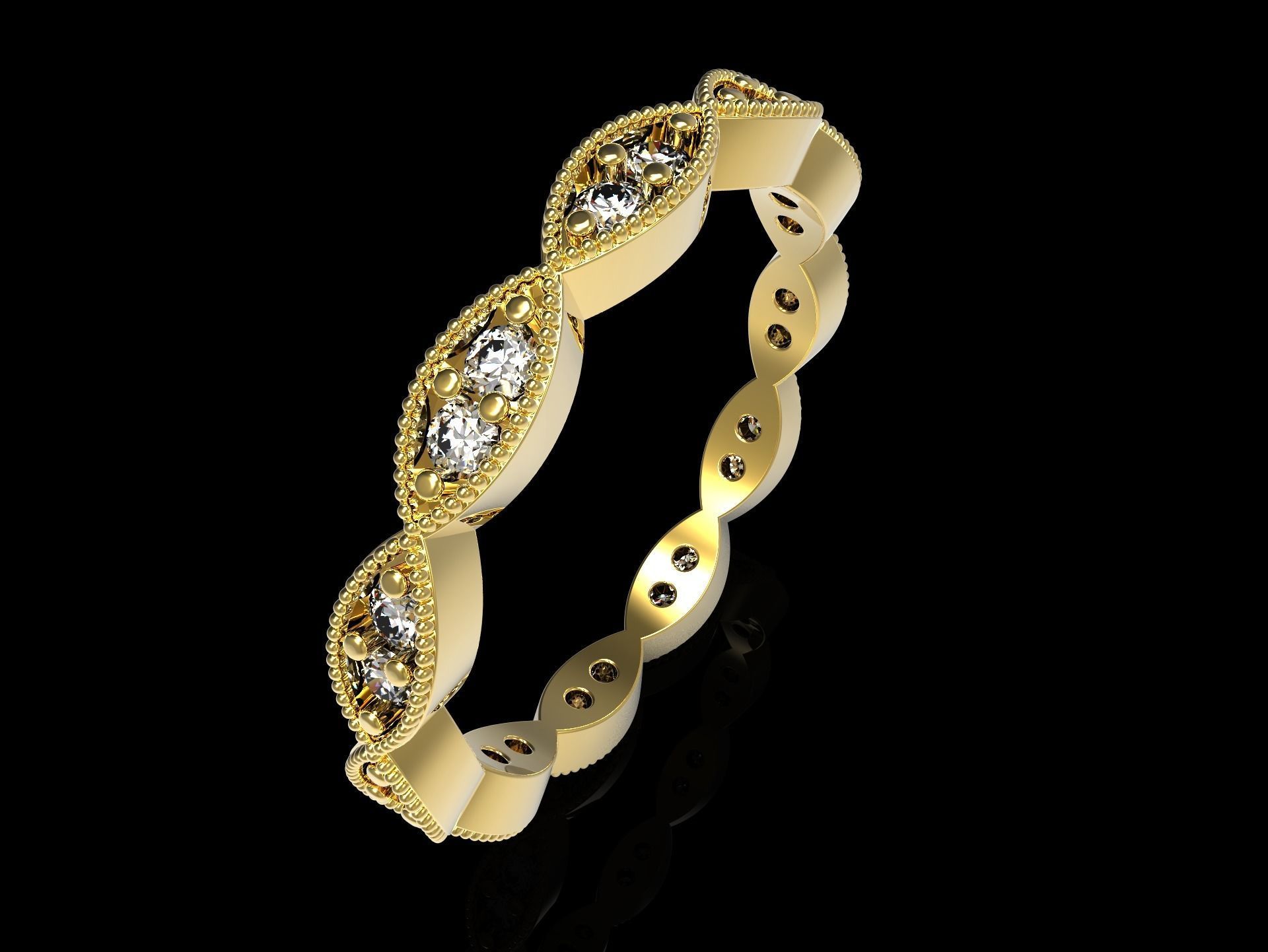 100 jewelry design rings  3D print model_36