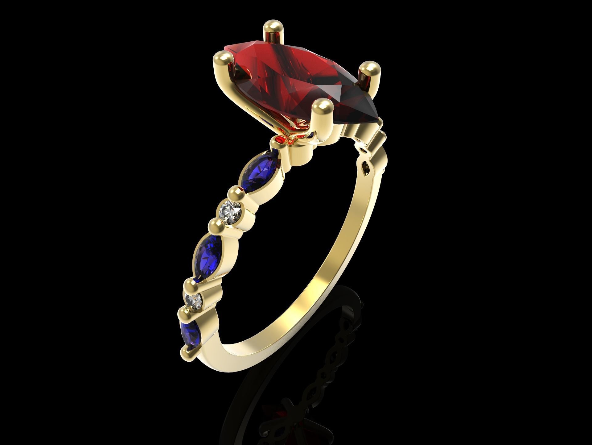 100 jewelry design rings  3D print model_77