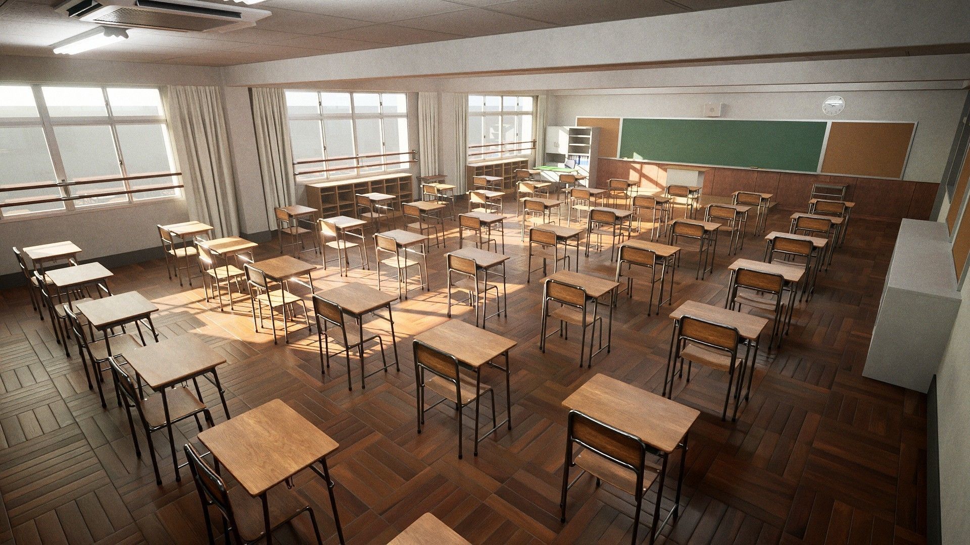 Japanese Classroom Pack - 45 Game Ready Assets Low-poly 3D model_9