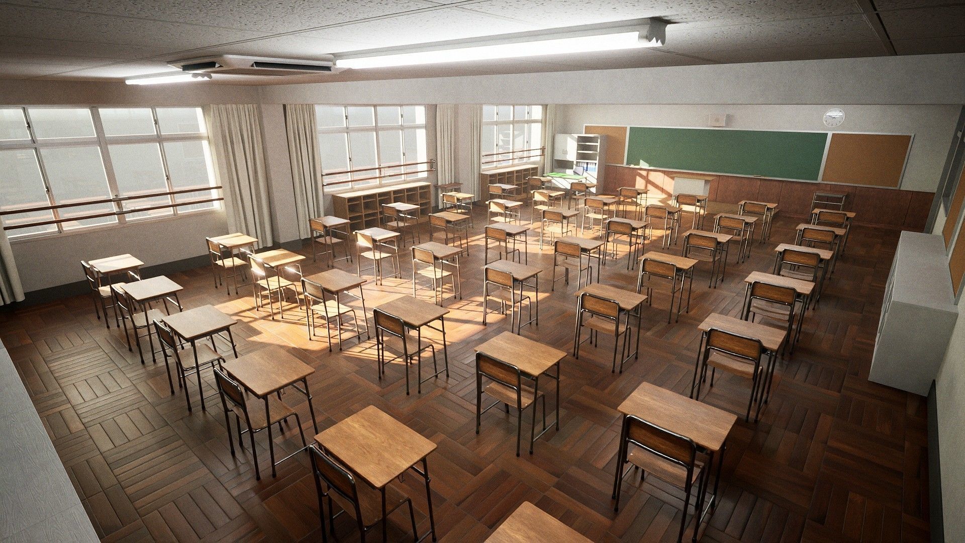 Japanese Classroom Pack - 45 Game Ready Assets Low-poly 3D model_13