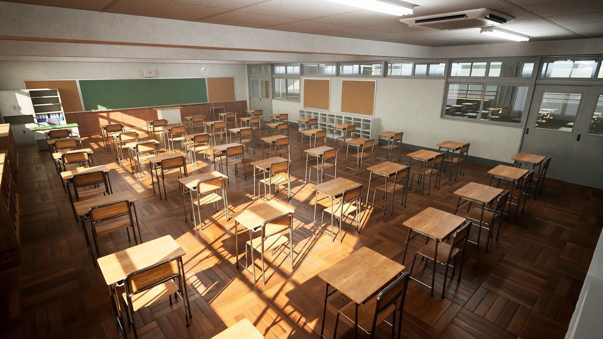 Japanese Classroom Pack - 45 Game Ready Assets Low-poly 3D model_10