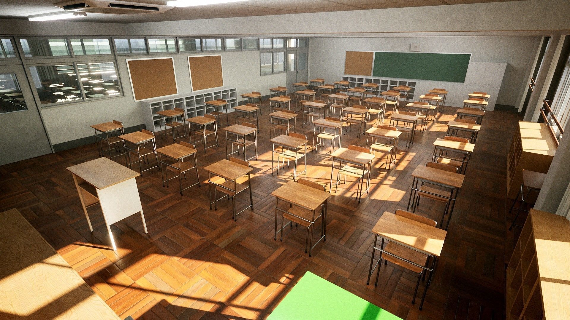 Japanese Classroom Pack - 45 Game Ready Assets Low-poly 3D model_11