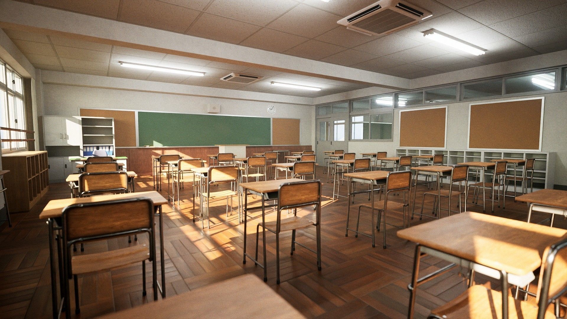 Japanese Classroom Pack - 45 Game Ready Assets Low-poly 3D model_1