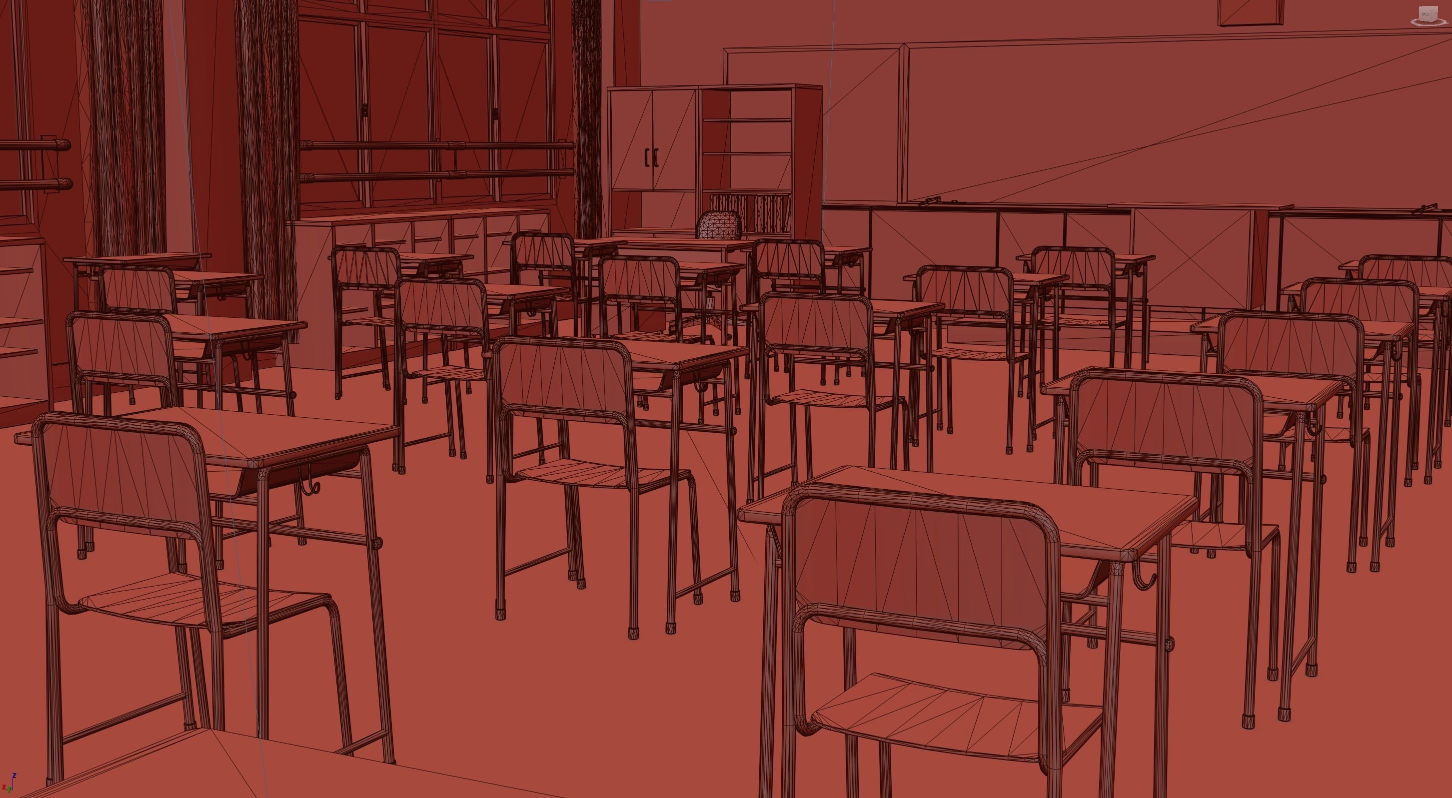 Japanese Classroom Pack - 45 Game Ready Assets Low-poly 3D model_14