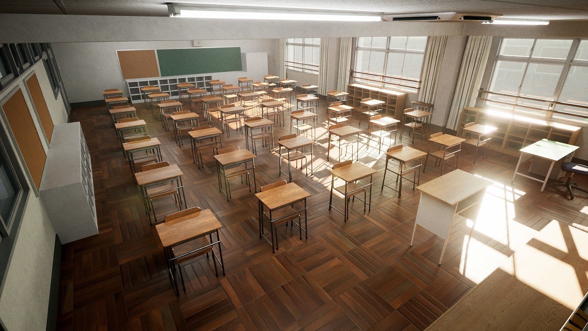 Japanese Classroom Pack - 45 Game Ready Assets Low-poly 3D model_12