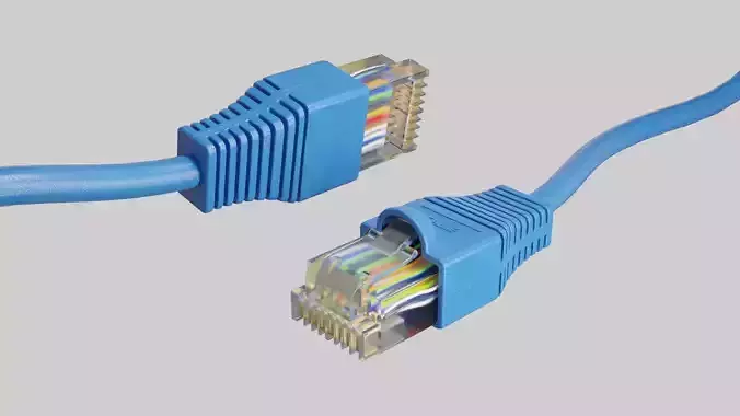 Ethernet cable RJ-45 Plug 3D model