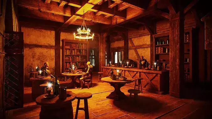 Medieval Modular Town 3D model 7