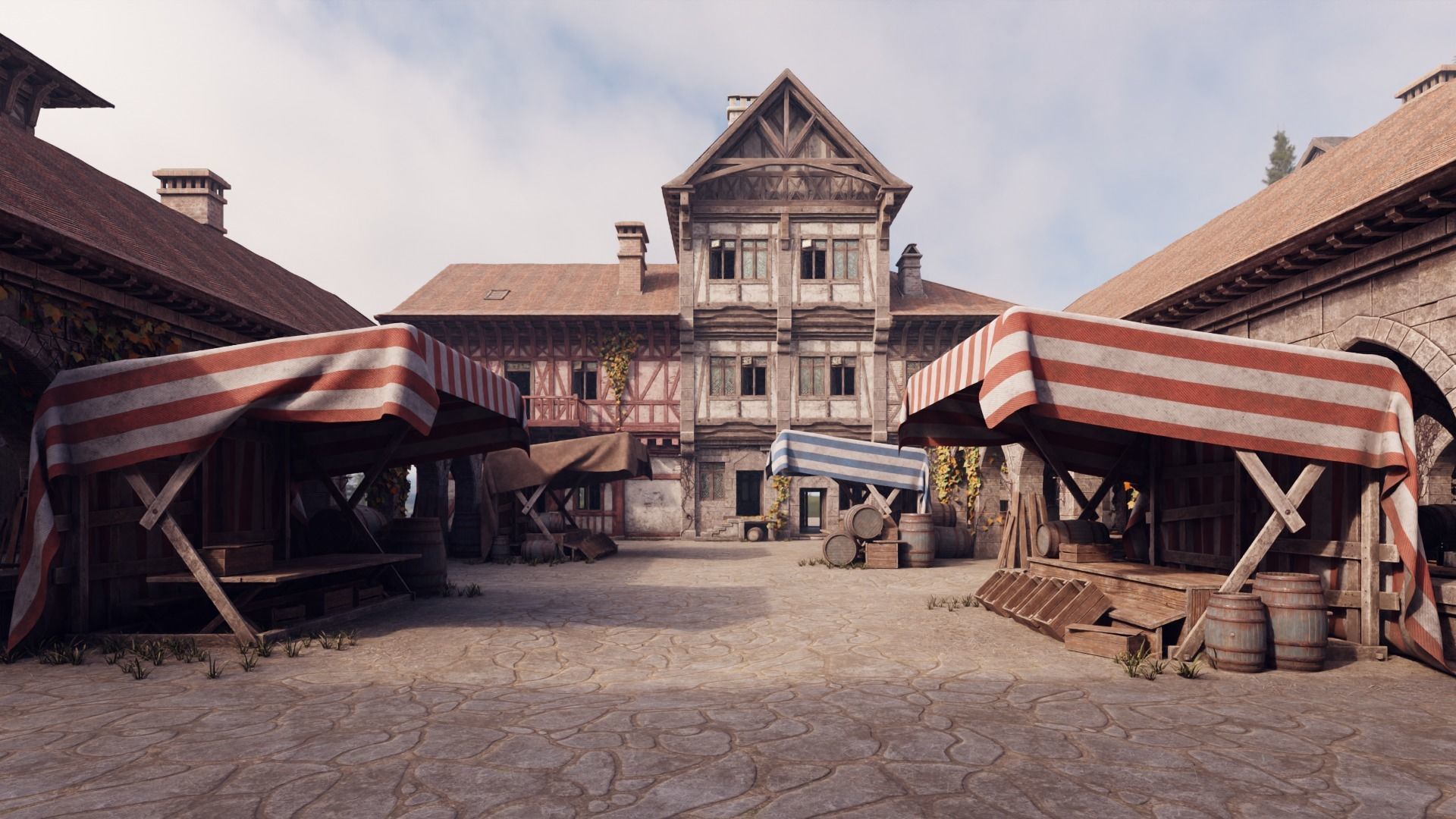 Medieval Modular Town 3D model_3