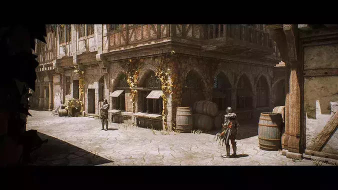 Medieval Modular Town 3D model 5