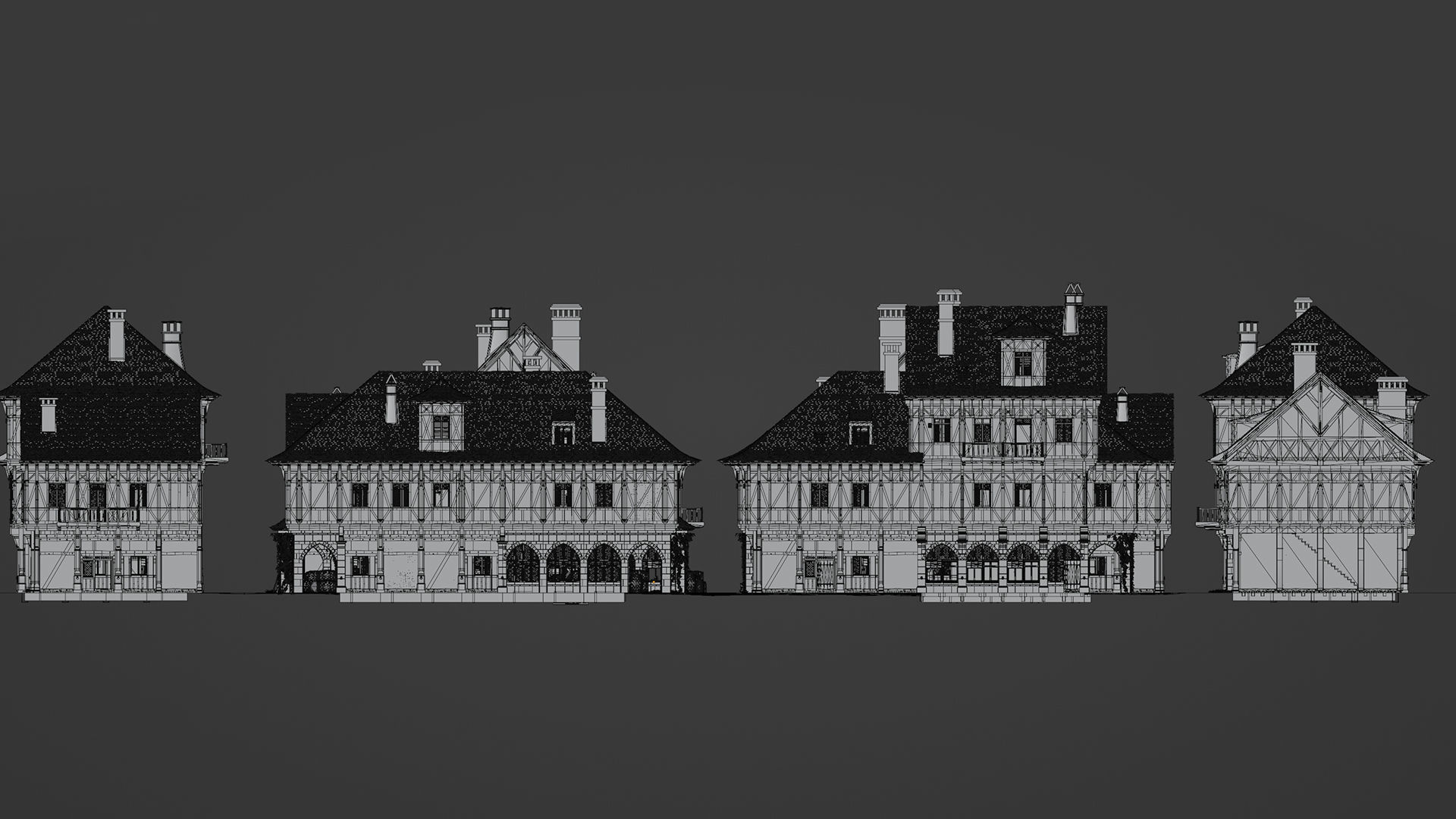 Medieval Modular Town 3D model_15