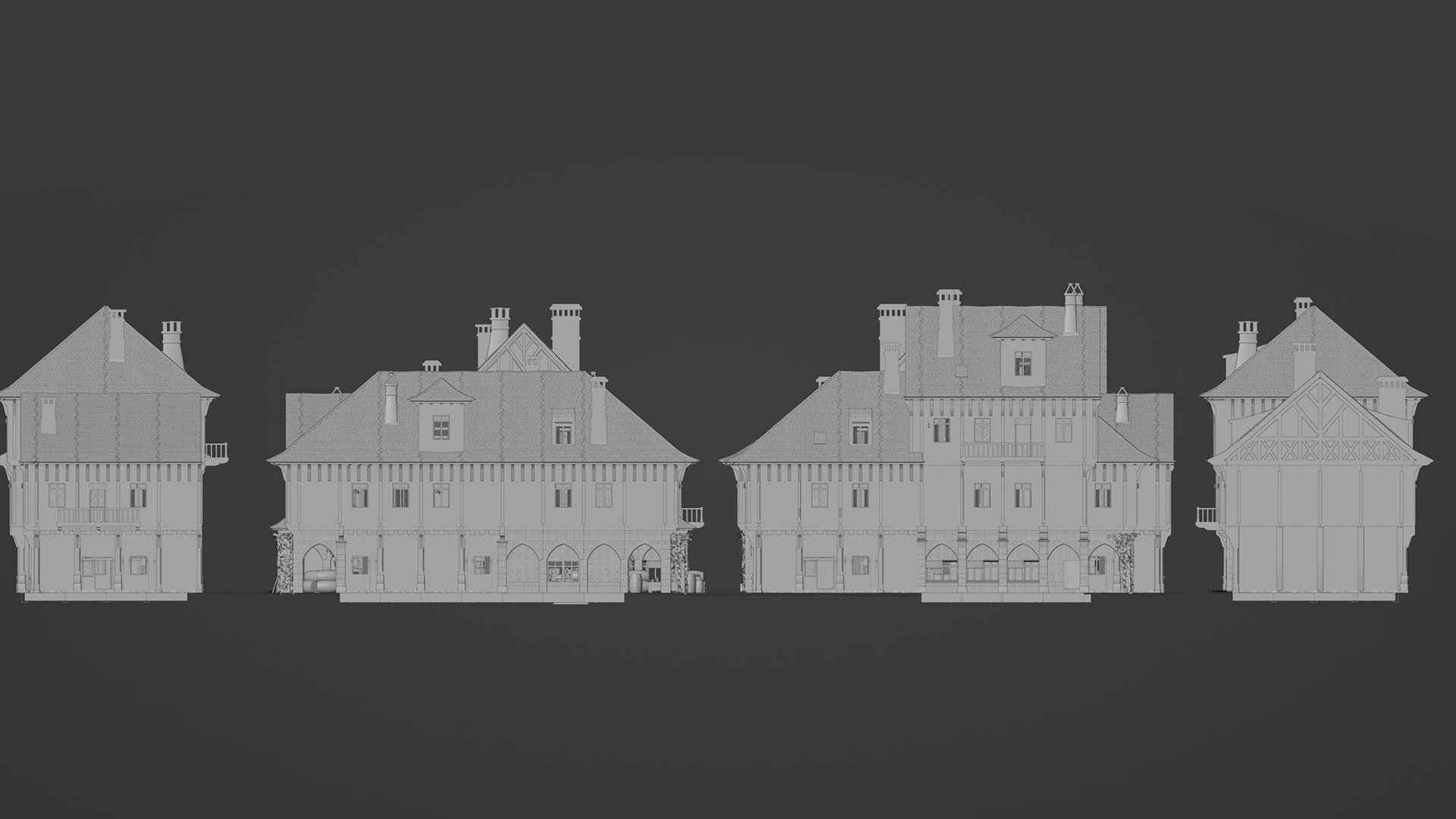 Medieval Modular Town 3D model_14