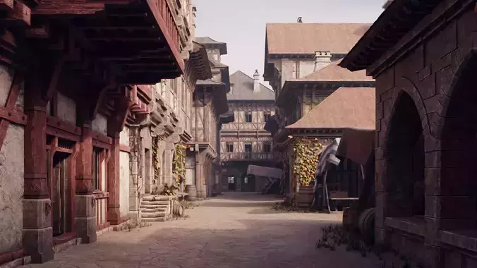 Medieval Modular Town 3D model