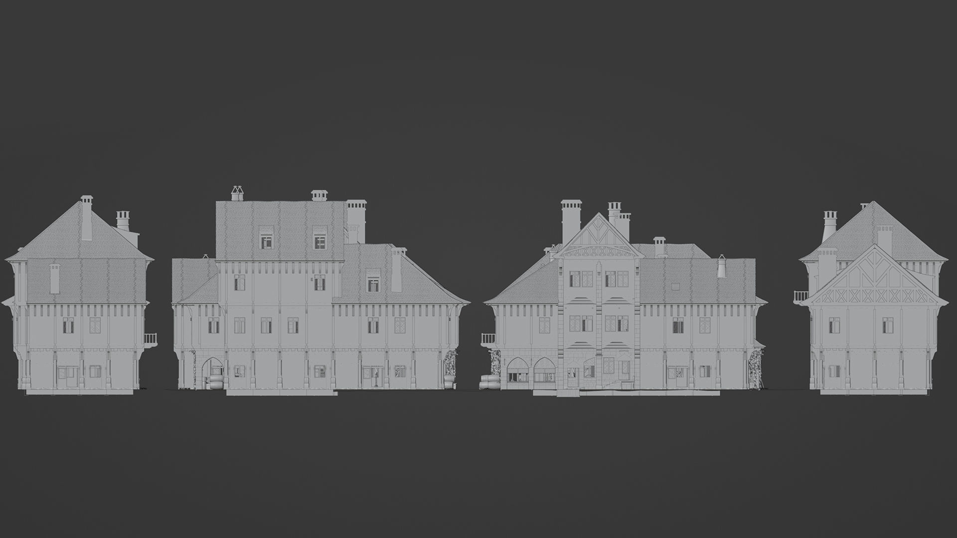 Medieval Modular Town 3D model_10