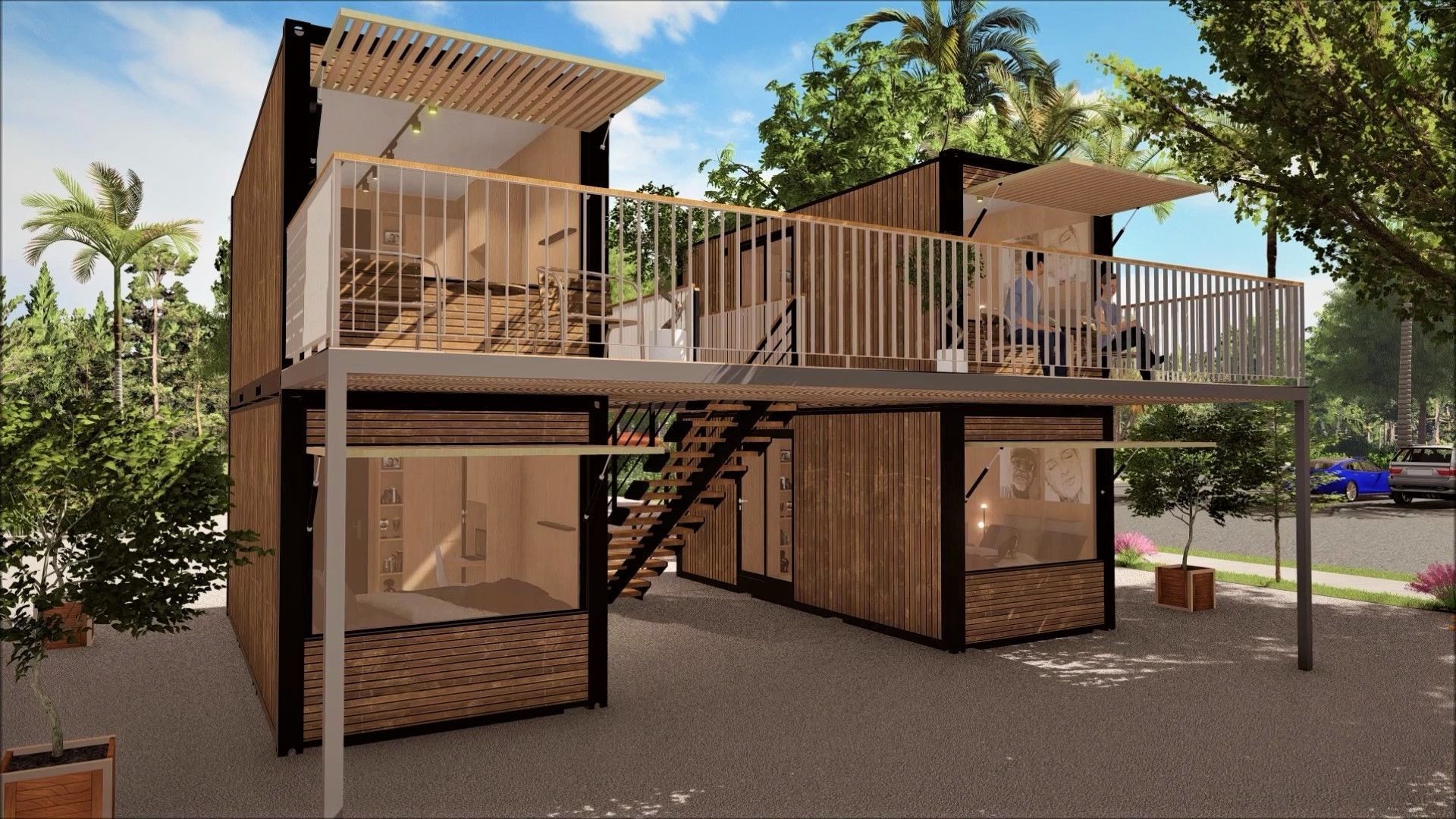 container hotel modul combo k2 Low-poly 3D model_17