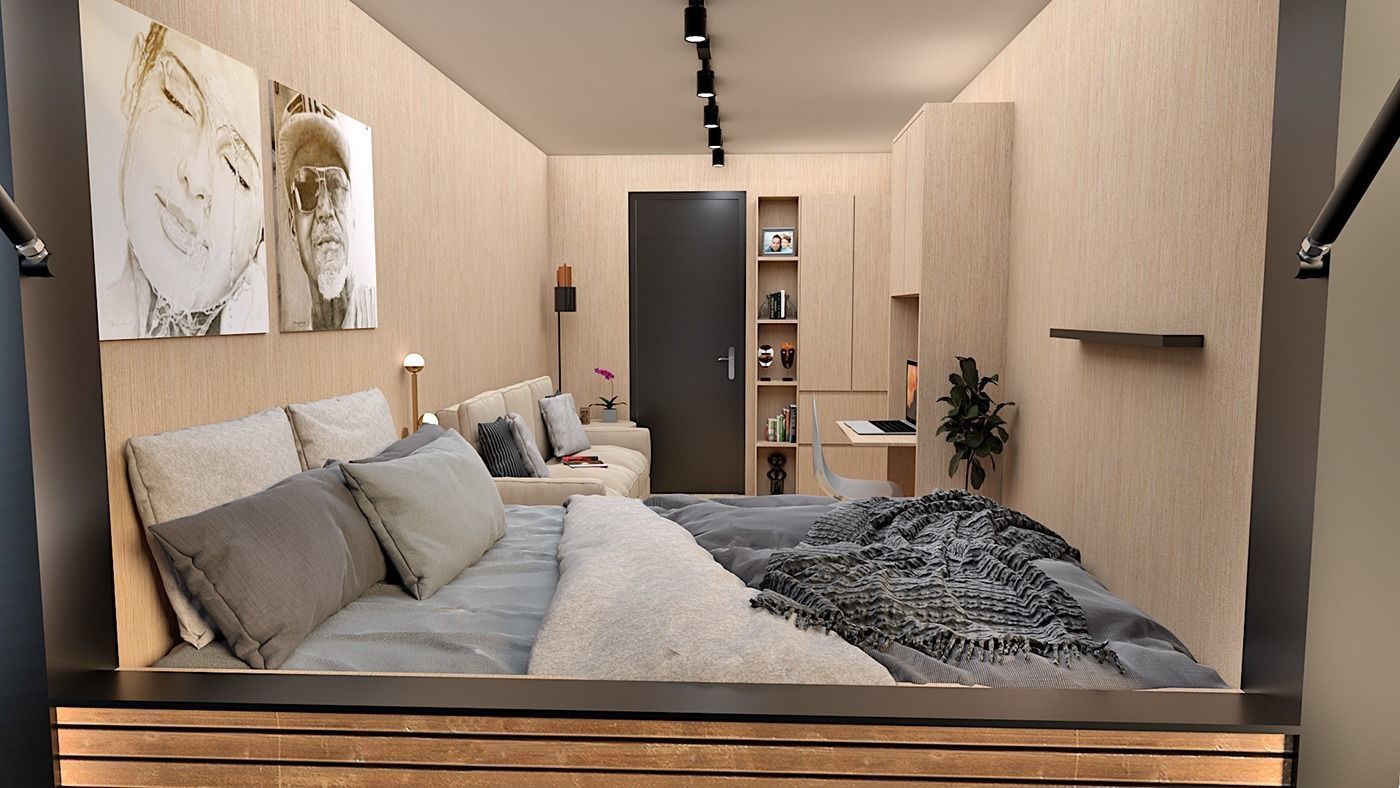 container hotel modul combo k2 Low-poly 3D model_8