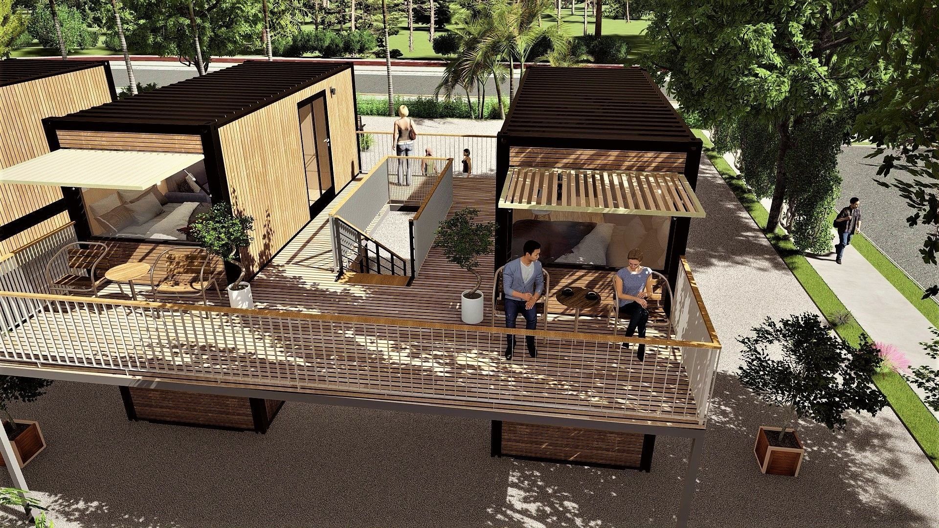 container hotel modul combo k2 Low-poly 3D model_18