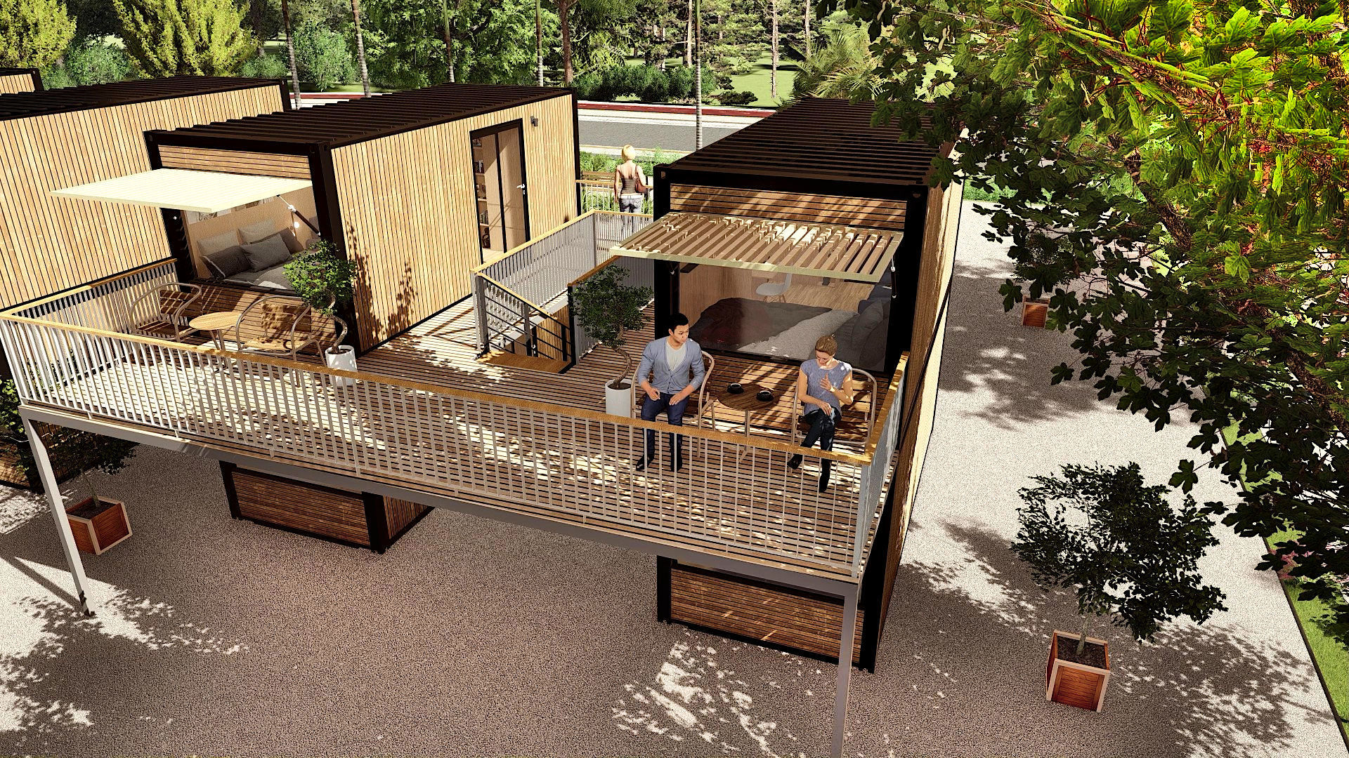 container hotel modul combo k2 Low-poly 3D model_9
