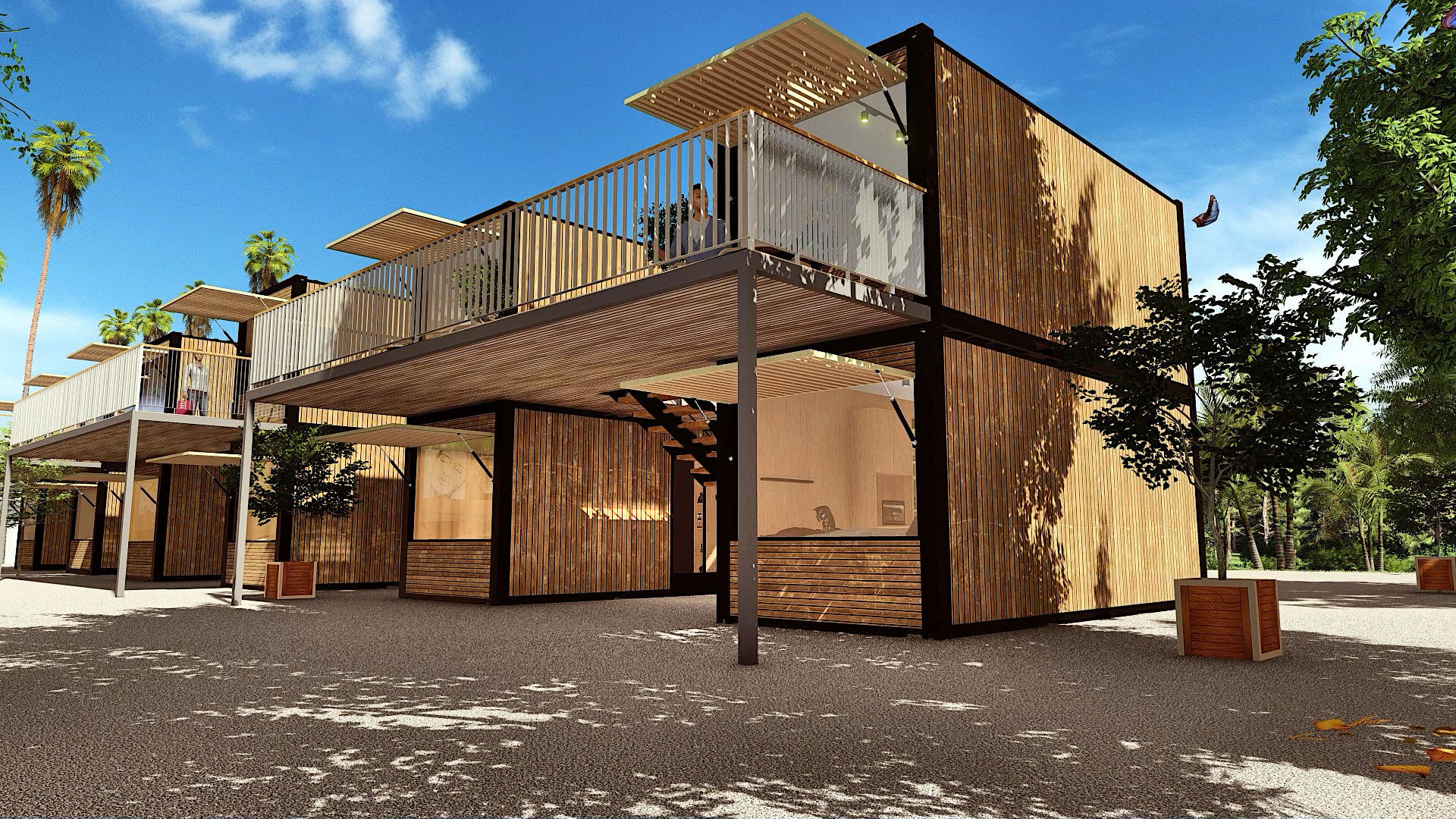 container hotel modul combo k2 Low-poly 3D model_14