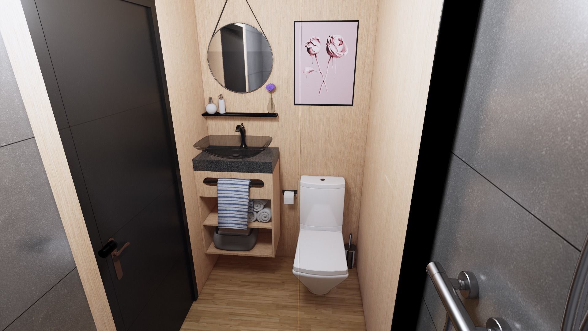 container hotel modul combo k2 Low-poly 3D model_7