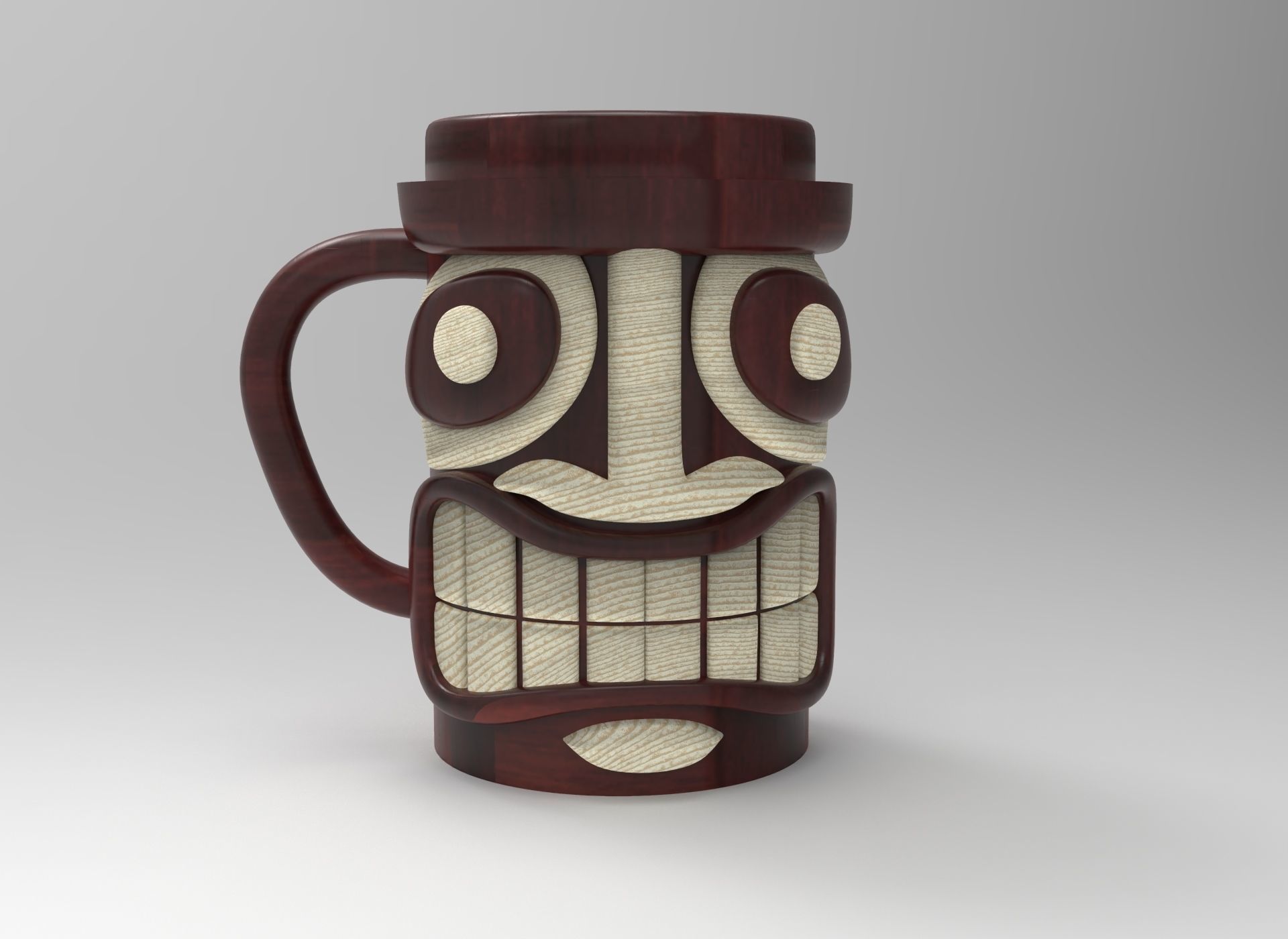 wooden mug 3D model_3