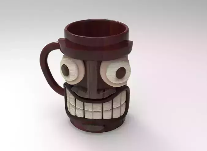 wooden mug 3D model