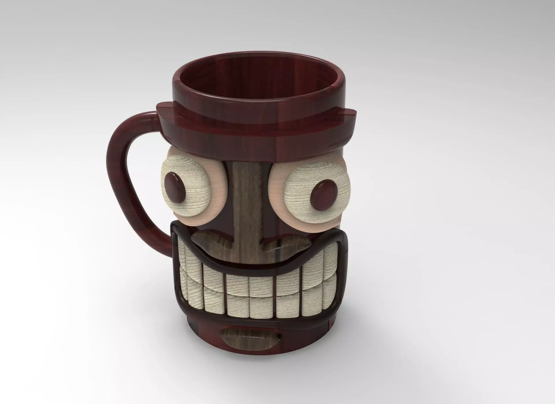 wooden mug 3D model_0