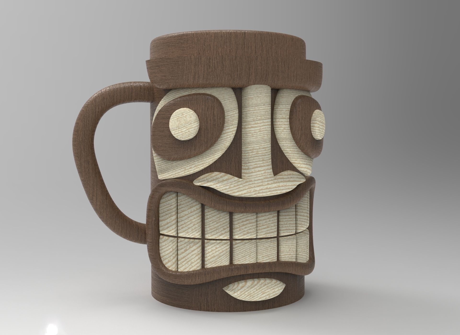 wooden mug 3D model_1
