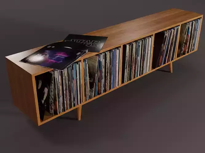 Vinyl Storage with Wooden Legs PBR