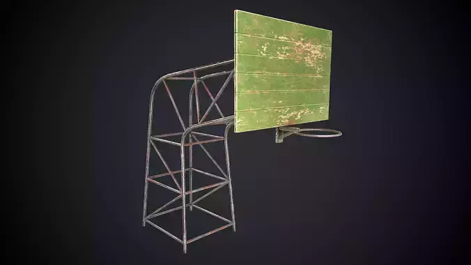 Basketball Hoop Green Worn Old PBR 