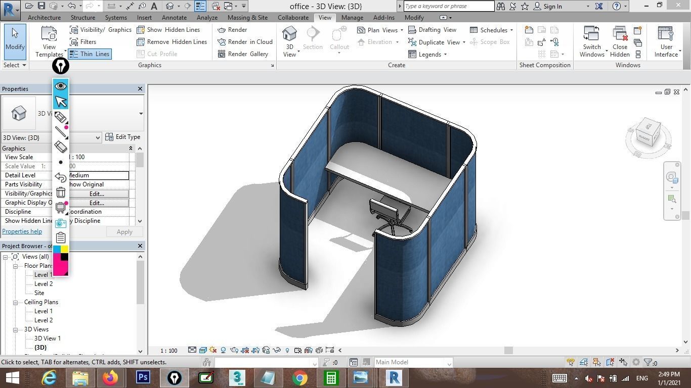 Revit cubicle designs 3D model_4