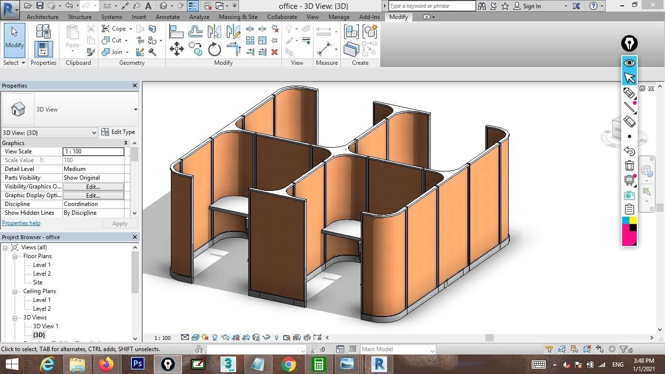 Revit cubicle designs 3D model_8