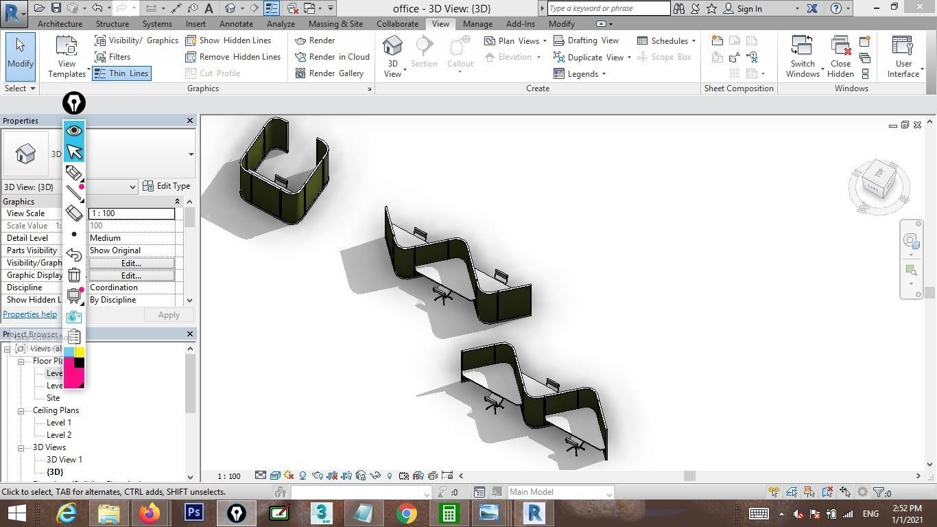 Revit cubicle designs 3D model_6