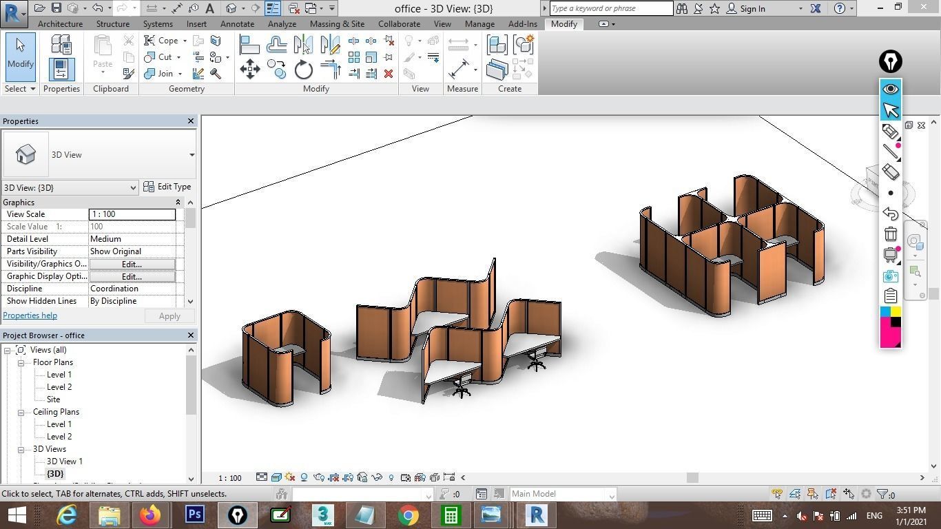 Revit cubicle designs 3D model_9