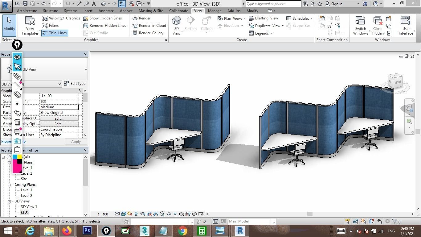 Revit cubicle designs 3D model_2