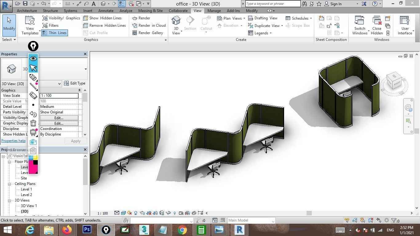 Revit cubicle designs 3D model_5