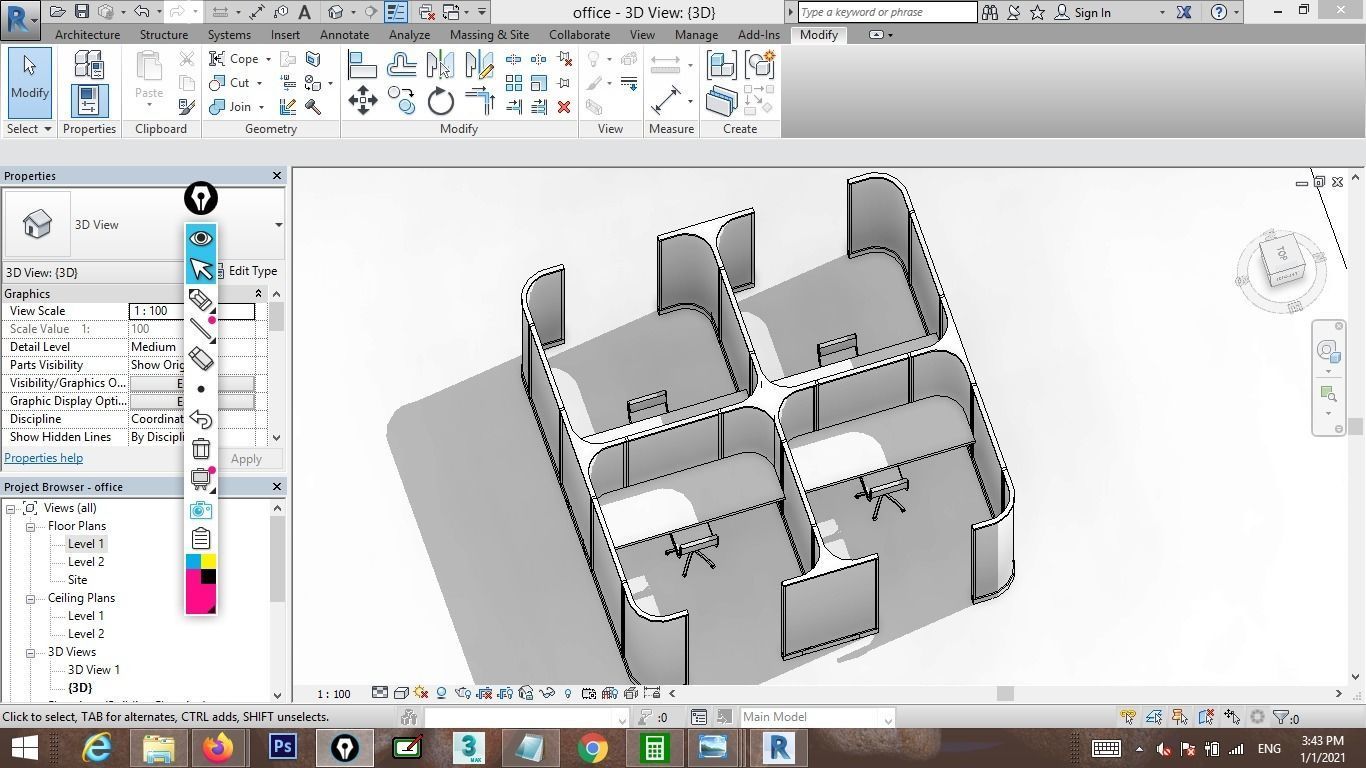 Revit cubicle designs 3D model_7