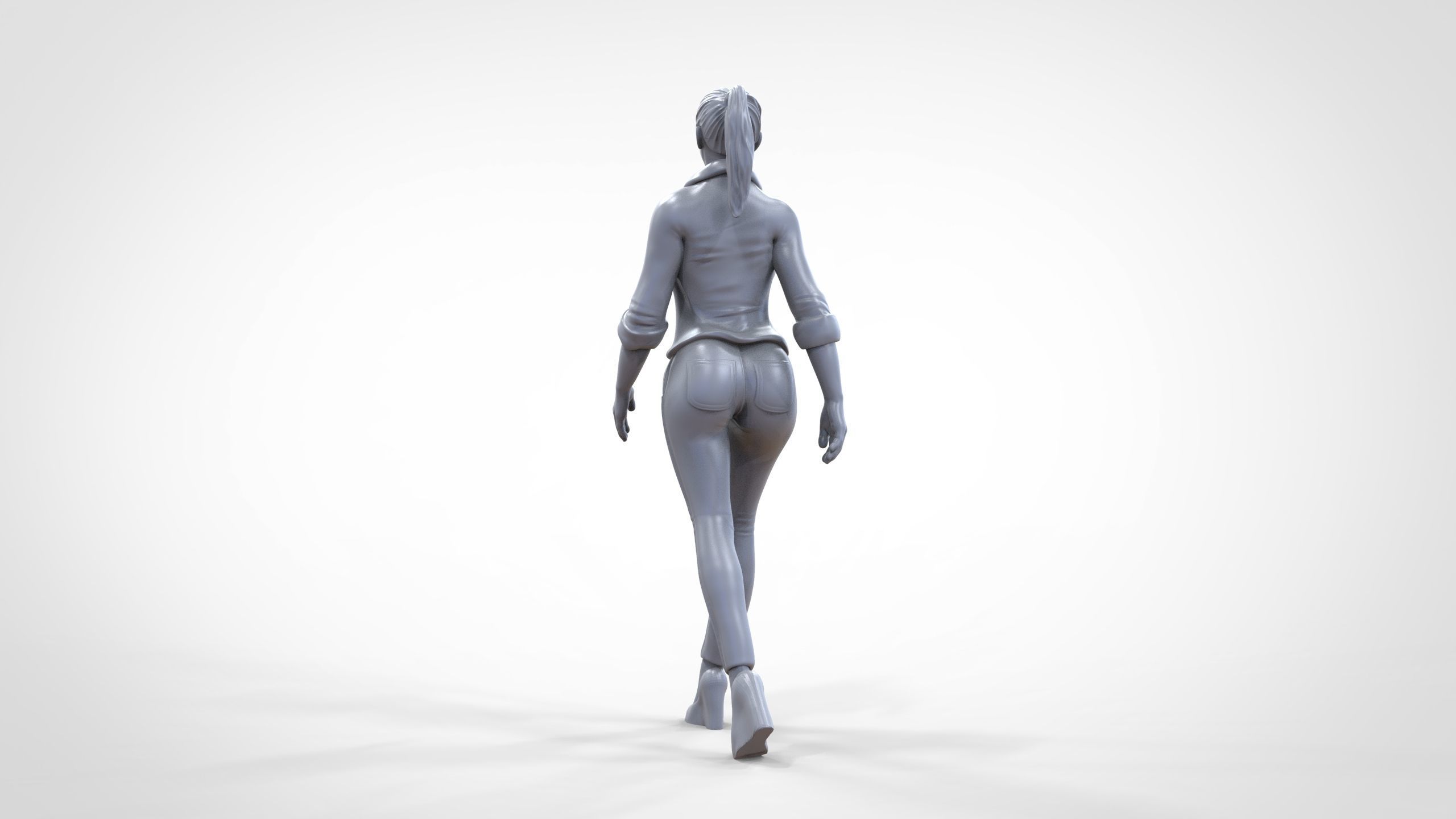 N1 Walking woman 1 64 Miniature 3D print model_24