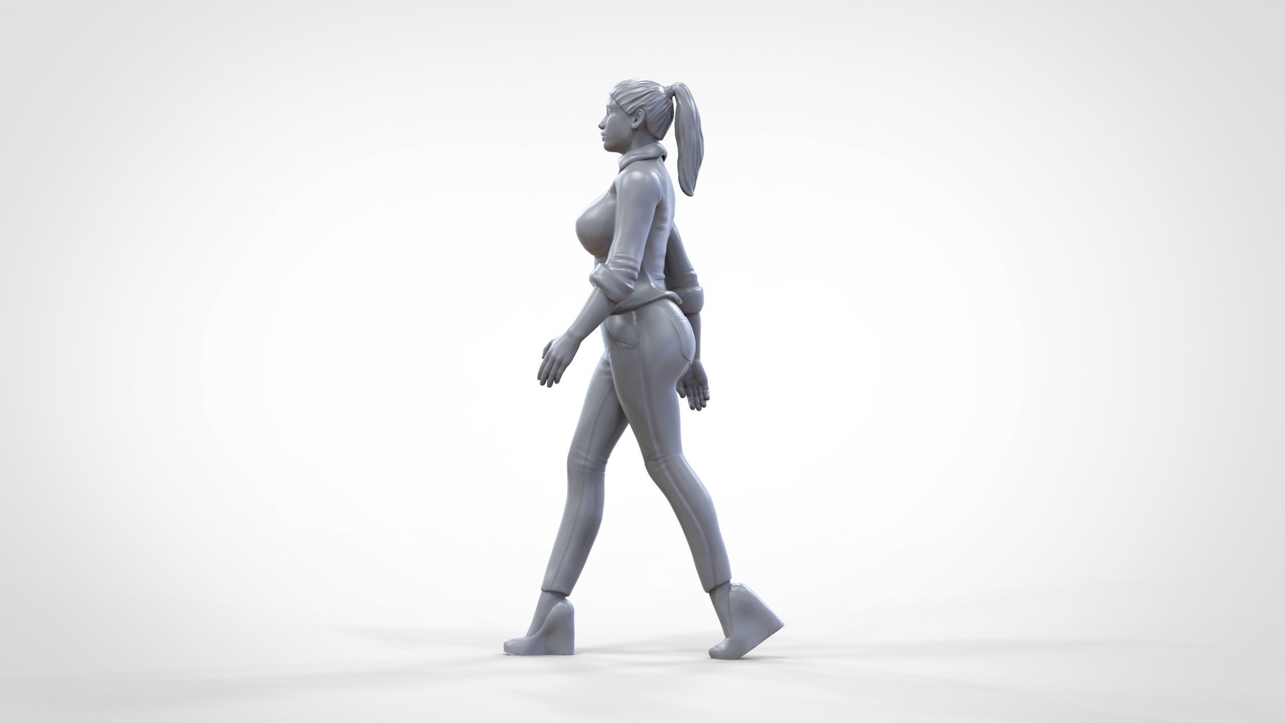 N1 Walking woman 1 64 Miniature 3D print model_26
