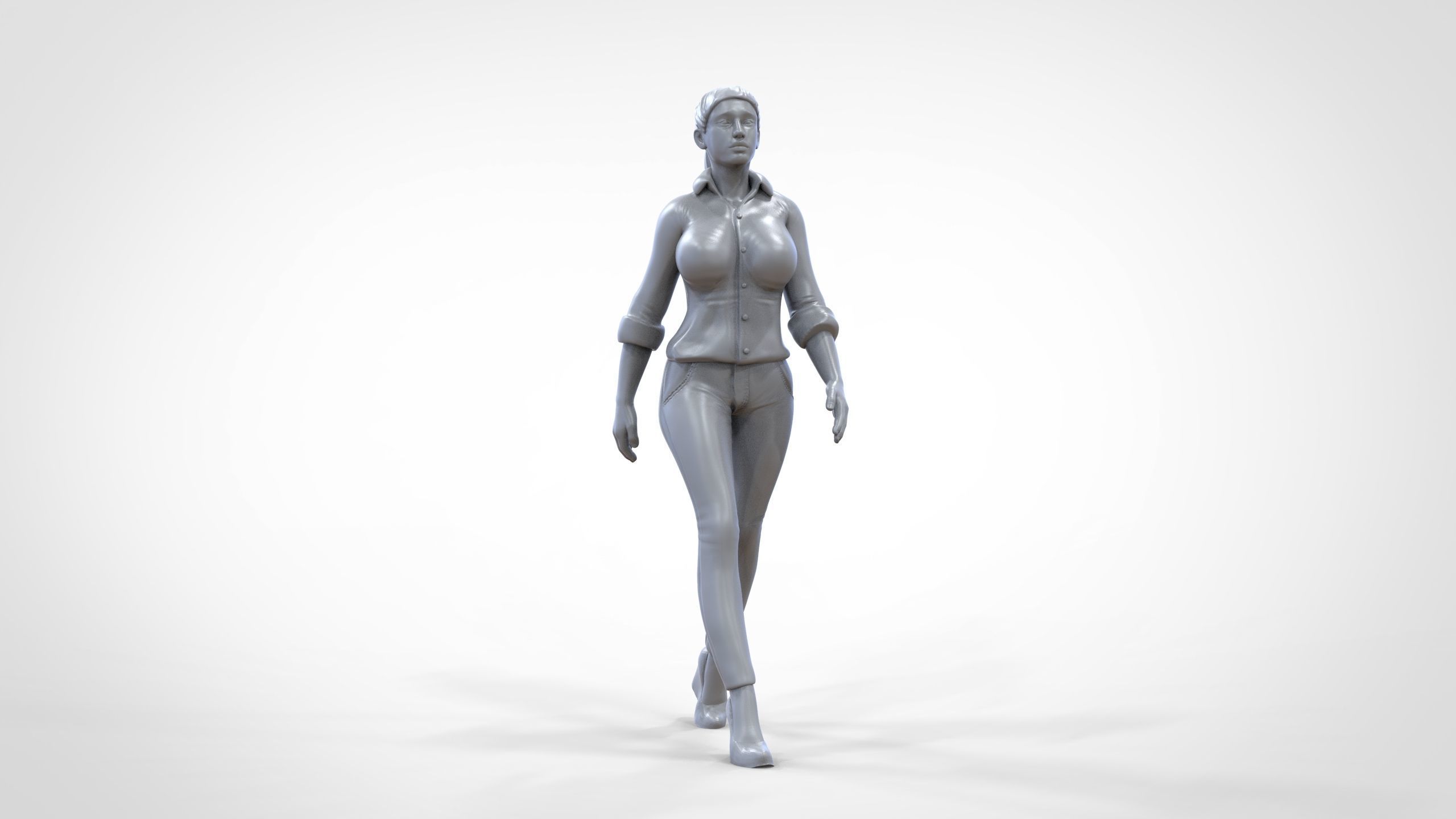 N1 Walking woman 1 64 Miniature 3D print model_29