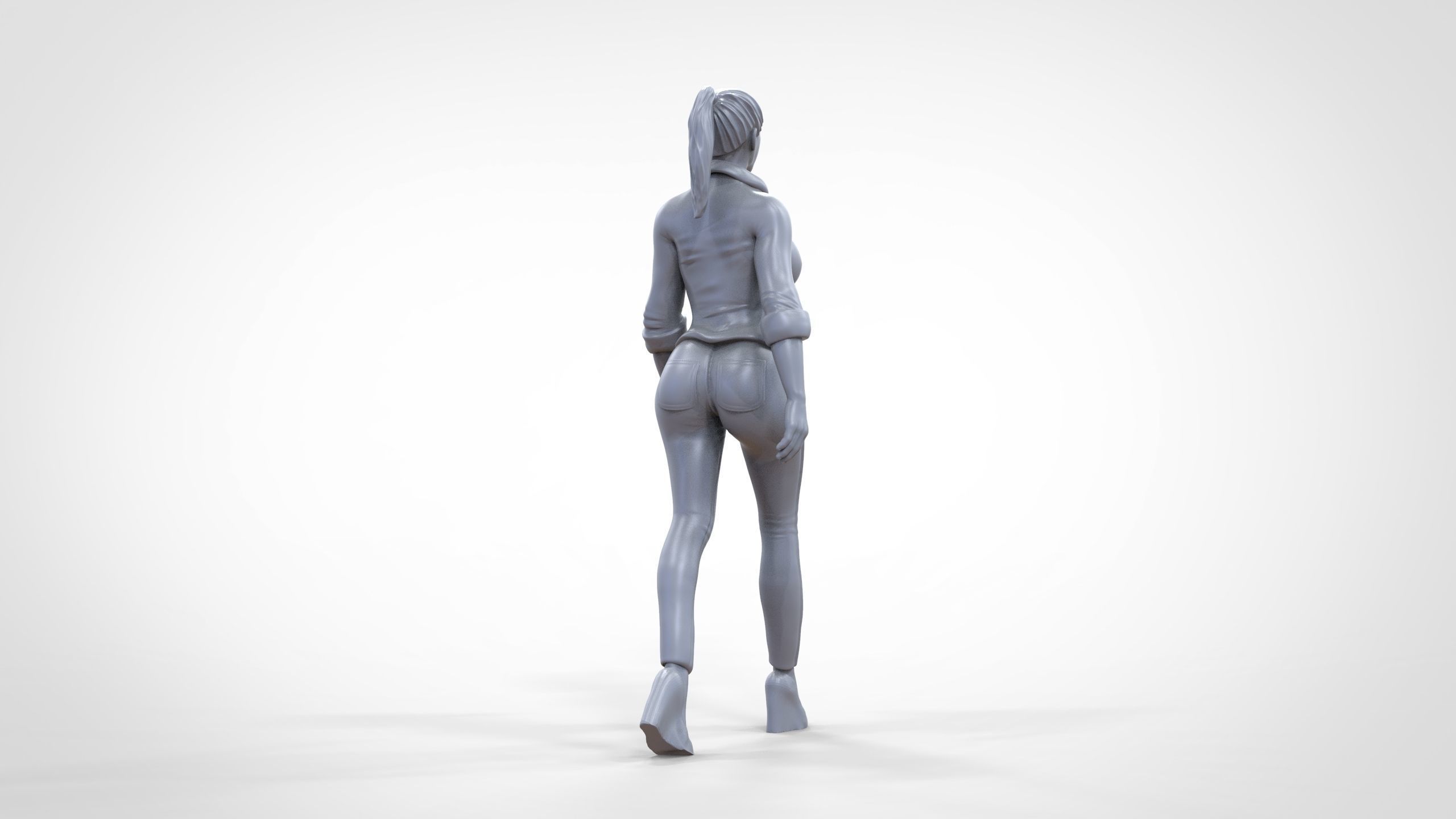 N1 Walking woman 1 64 Miniature 3D print model_22