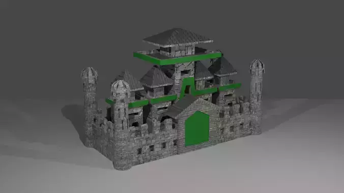 Medieval Castle Lowpoly Low-poly 3D model