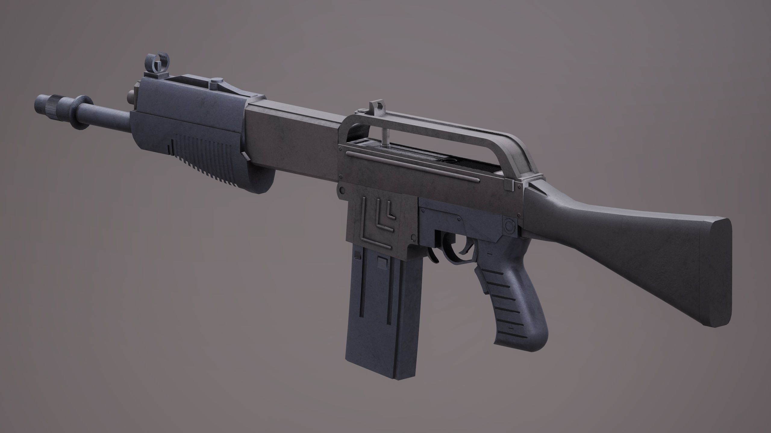 Shotgun Set 1 gun Low-poly 3D model_13