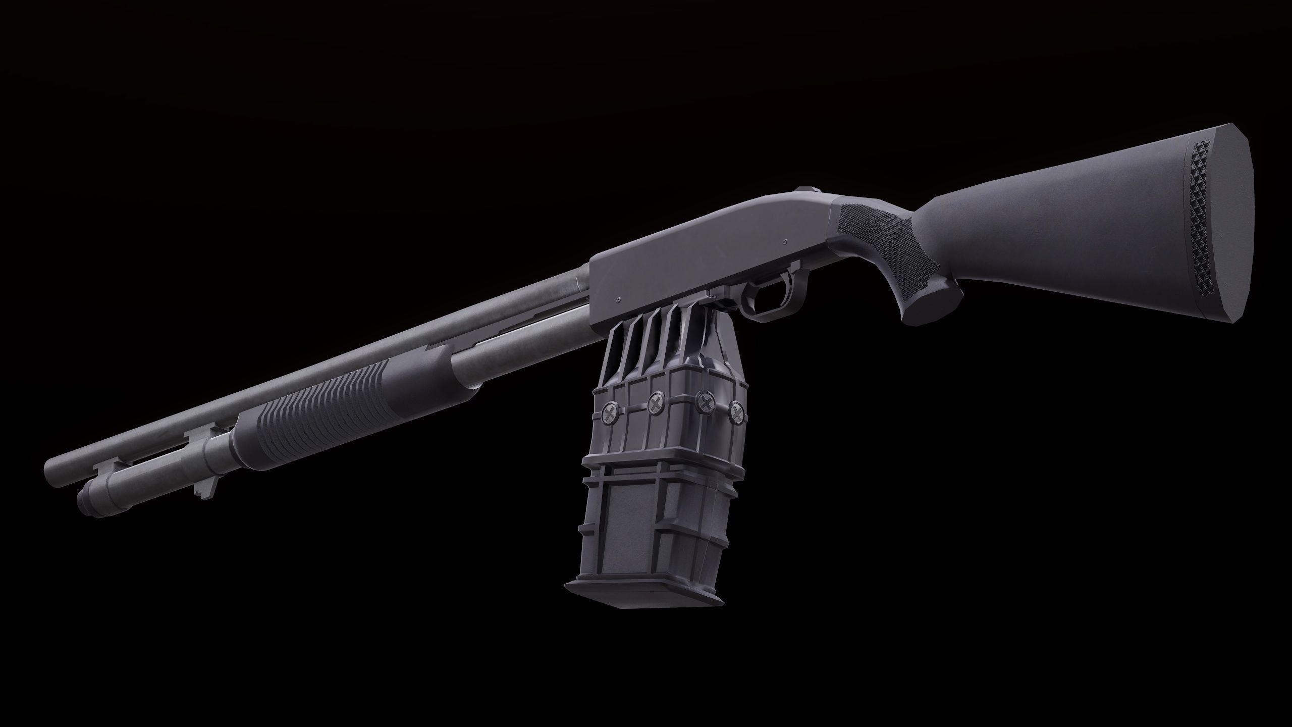 Shotgun Set 1 gun Low-poly 3D model_7