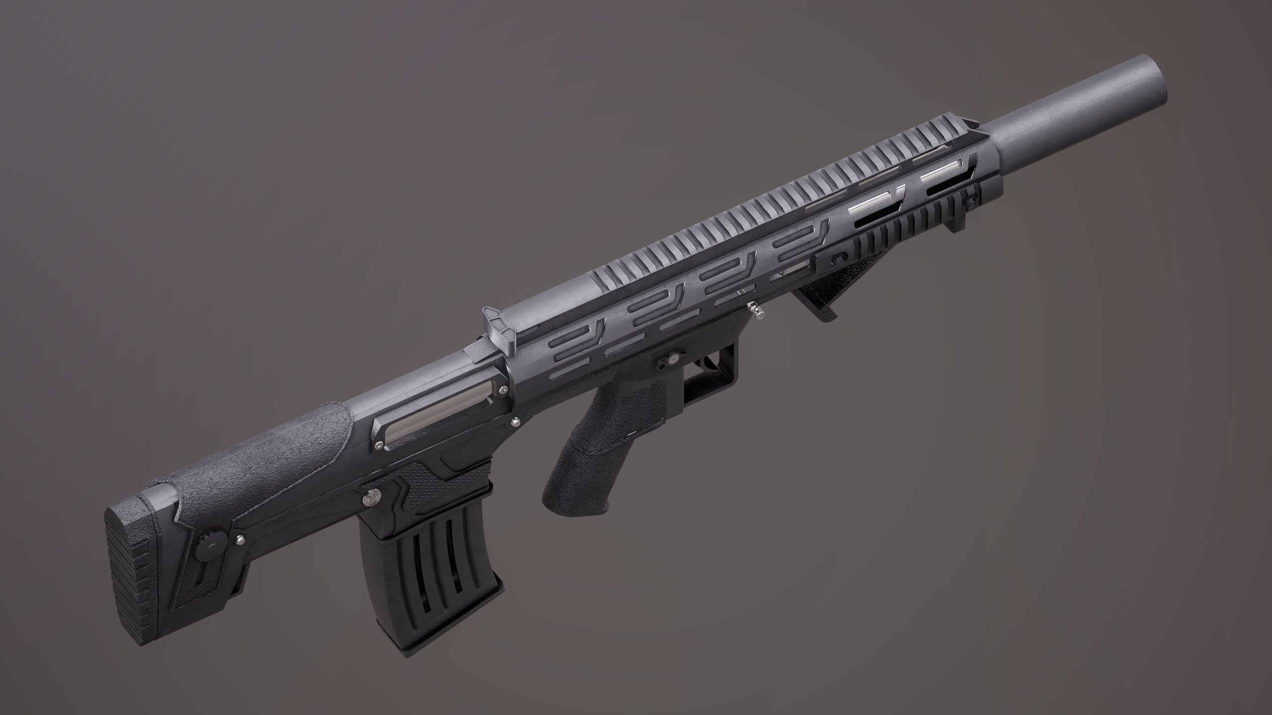Shotgun Set 1 gun Low-poly 3D model_10