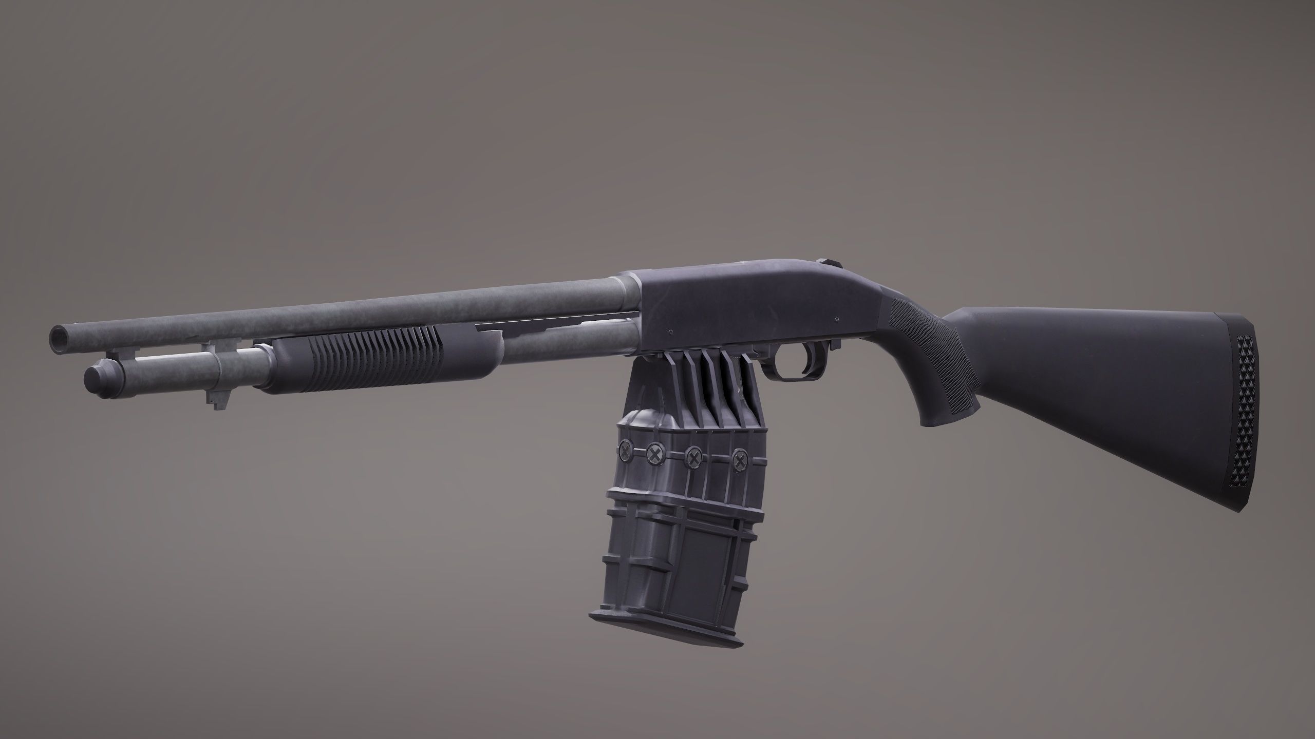 Shotgun Set 1 gun Low-poly 3D model_6