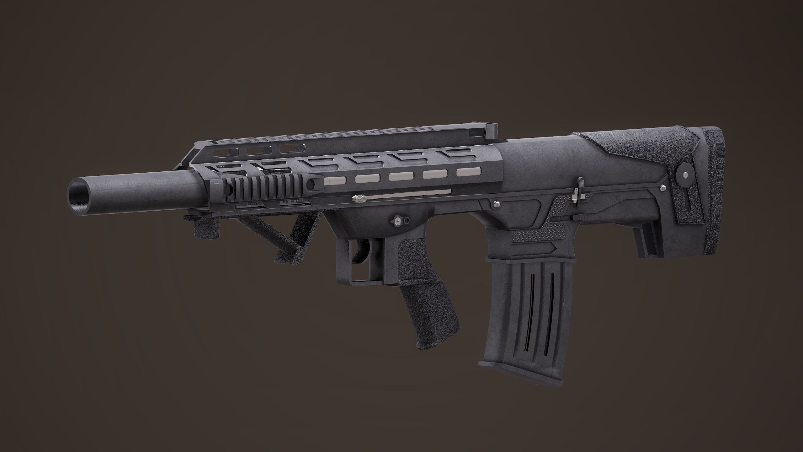 Shotgun Set 1 gun Low-poly 3D model_11