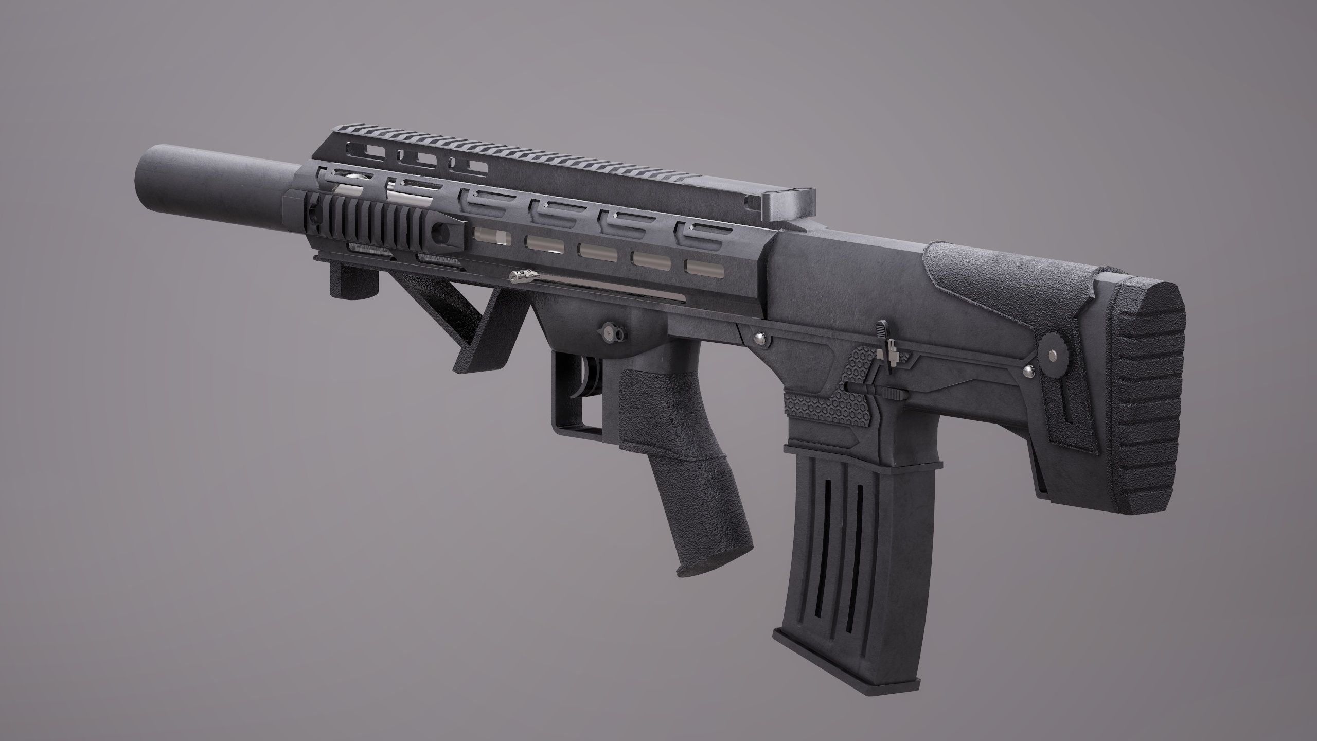 Shotgun Set 1 gun Low-poly 3D model_12