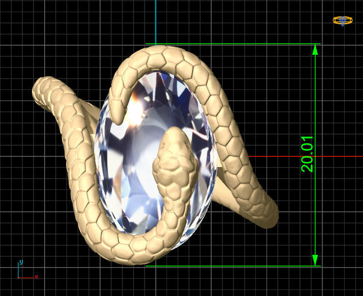 Snake ring Silver Silver Gold  Print 3D print model_7